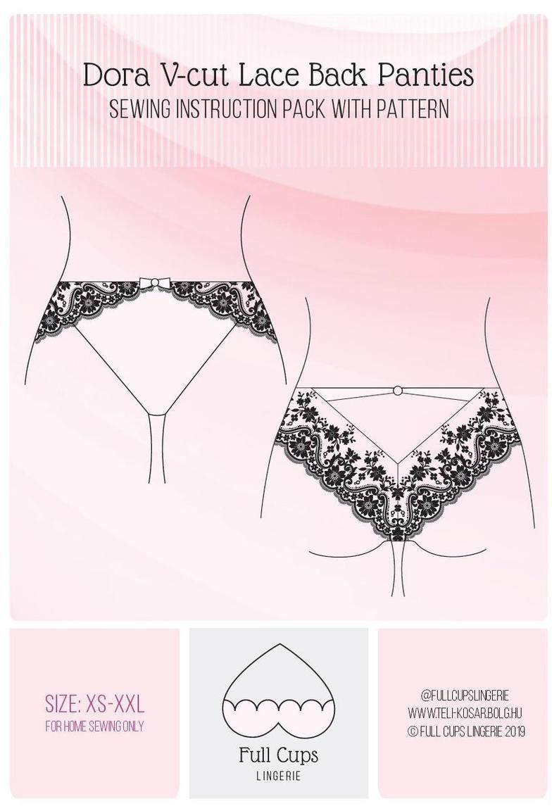 Dora V-cut Lace Back Panties Sewing instructions Pack with | Etsy Bra Sewing Pattern, Underwear Pattern, Lingerie Patterns, Fashion Sewing Pattern, Pdf Sewing Patterns, Clothing Patterns, Corset Pattern, Panty Sewing, Sewing Lingerie