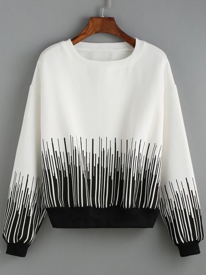 Color Block Round Neck Striped Sweatshirt Girls Fashion Clothes Striped Sweatshirts Fashion