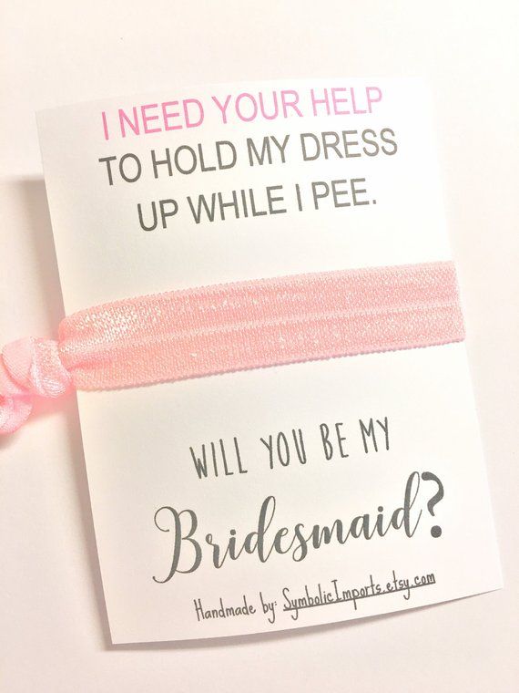Funny Bridesmaid Proposal Will You Be My Gift Hair Funny Bridesmaid Proposal Will You Be My Gift Hair Tie Favor Bridal