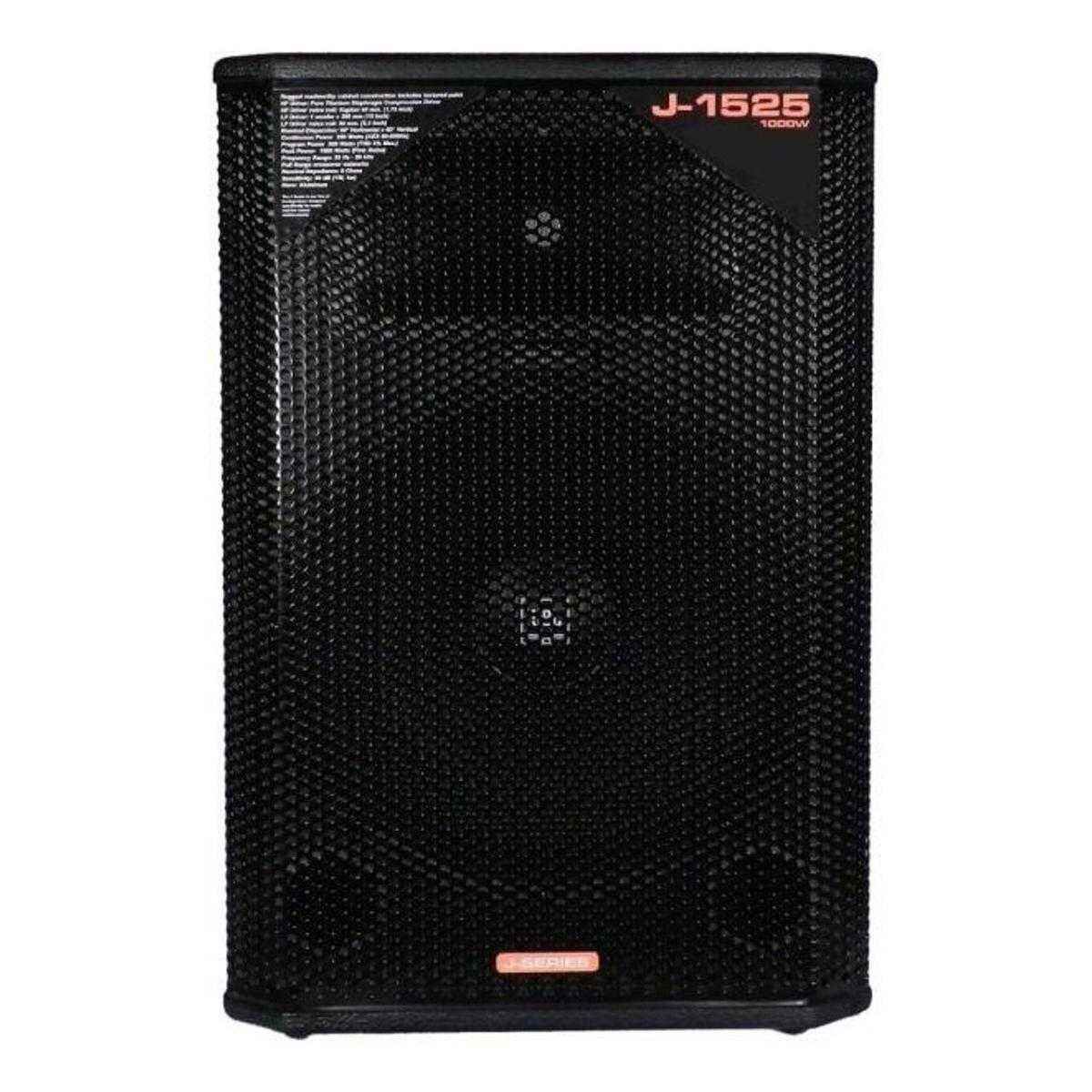 Bafle JBL J1525 Pasivo 15 Pulgadas 1000w Profesional 99db CARACTERISTICAS TECNICAS: Woofer 15" driver 1" titanio Potencia 1000W Pico - 500W Programa - 250W RMS Respuesta en frecuencia: 55 Hz - 16 lKHz. Impedancia Nominal 8 Ohms. Sensibilidad 99 dB. Bocina de Aluminio Dispersión Nominal 90° horizontal x 60° vertical. Pintura texturada de Poliuretano sobre base látex acrílico. Resistente a rayones y golpes. Doble conector Speakon. Con entrada y salida para otro bafles. Manijas embutida en Ja mader Electrical Impedance, Entryway, Products