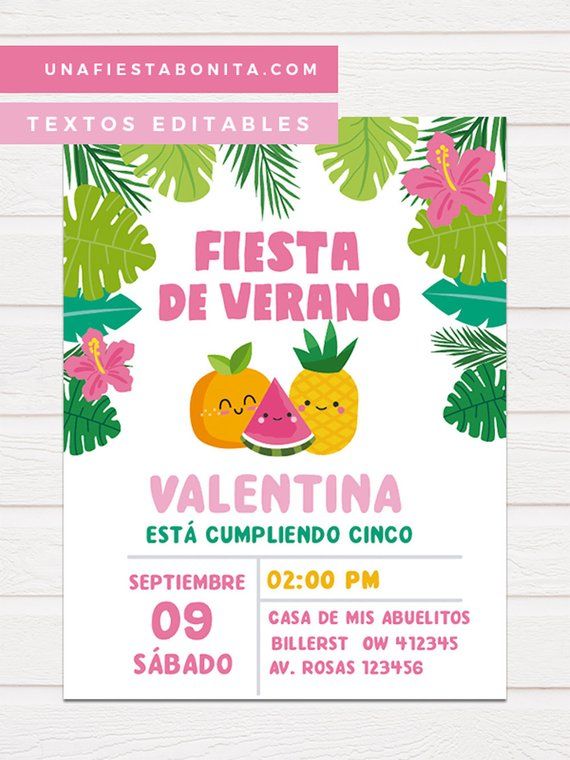 Tropical Themed Print Invitation Invitation Card For Summer
