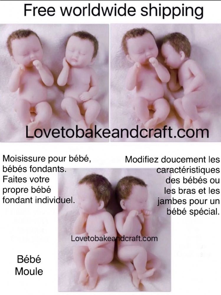 tutorielb b fondant moulepourb b gumpaste moule sucrepourb b commentfaireunb b fondant fondantbabytutorial Fondantbabies Gumpastebaby babymold Polymer Clay Fairy, Polymer Clay Mold, Polymer Clay Figures, Silicone Doll Molds, Fimo Molds, Fondant Molds, Fondant Figures, Baby Cake Topper, Cake Toppers