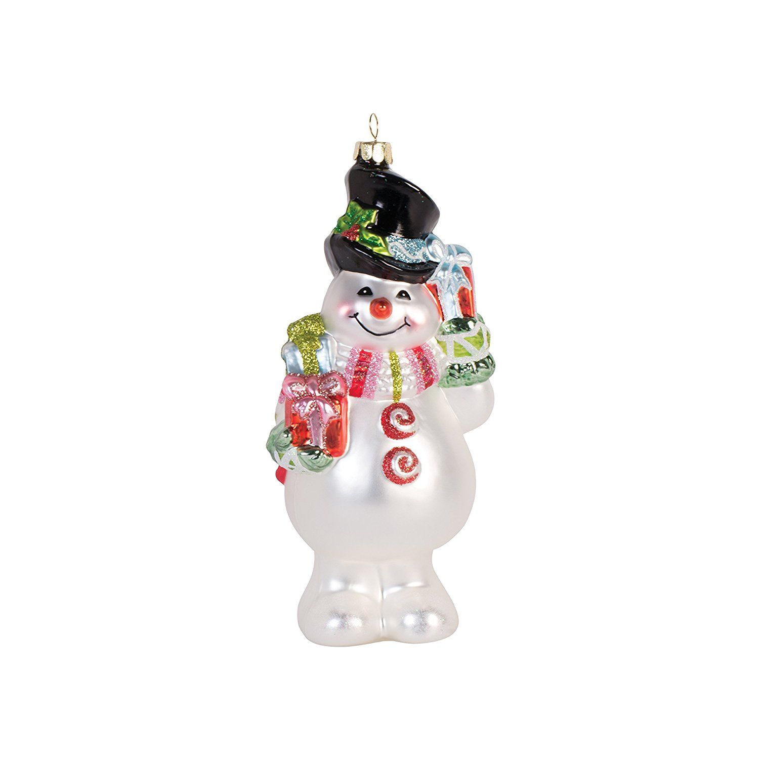Fitz And Floyd 49 654 Flurry Folk Glass Ornament, Snowman Fitz And Floyd 49 654 Flurry Folk Glass Ornament, Snowman
