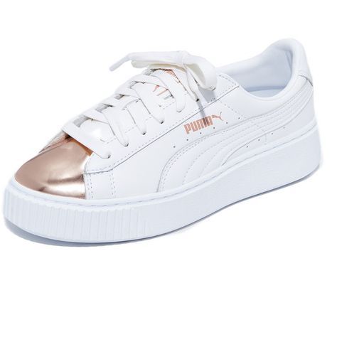 puma basket platform metallic puma basket platform metallic