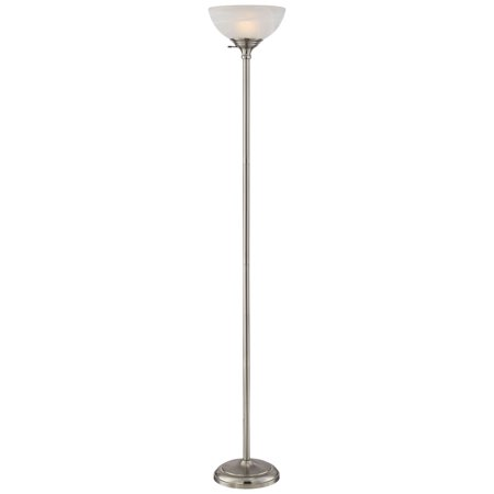 360 Lighting Modern Torchiere Floor Lamp Tall Satin Nickel Slim Profile Alabaster Glass Shade For Living Room Bedroom Uplight Com Lamps Tall Floor Lamps Torchiere Lamp, Torchiere Floor Lamp With Alabaster Glass Shade