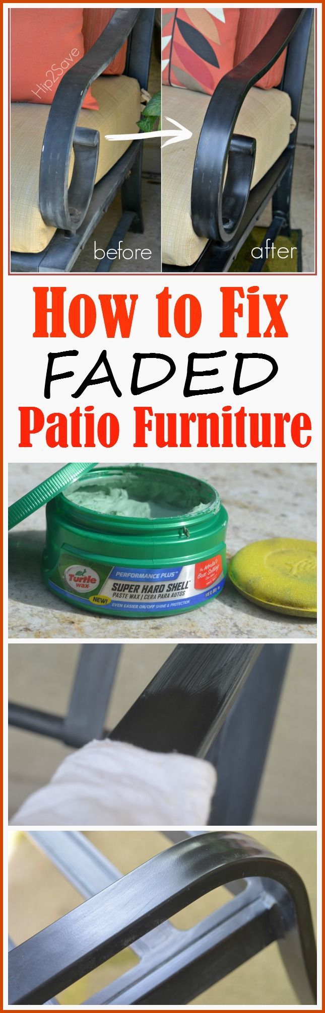 Are you looking for a way to bring back the shine and lustre on your faded aluminum patio furniture. Here's a simple ingredient that will make this an easy job. .