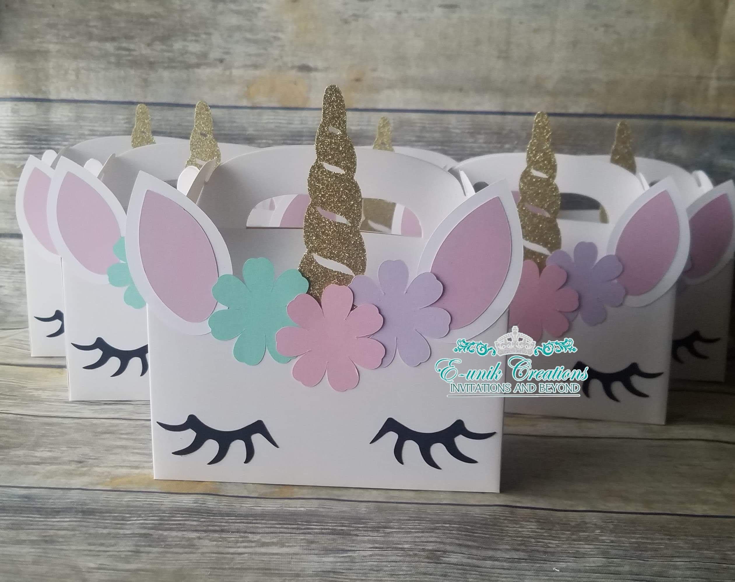 Printable Candy Box Pink Unicorn Treat Boxes DIY Rainbow Unicorn Party Box Instant Download Printable Unicorn Boxes