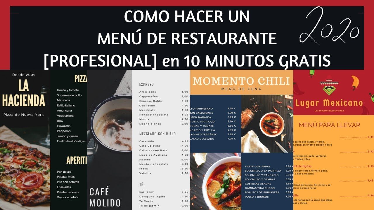 Como Hacer Un Menu COMO HACER UN MENÚ 🥘 PROFESIONAL-[2020] PASO A PASO | sin conocimientos  ... | Como hacer un menu, Menú, Cartas de menú