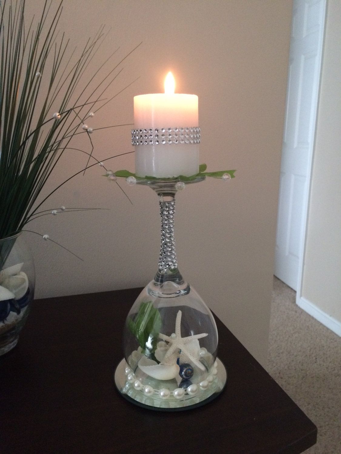 Wine glass candlestick Wine glass candlestick