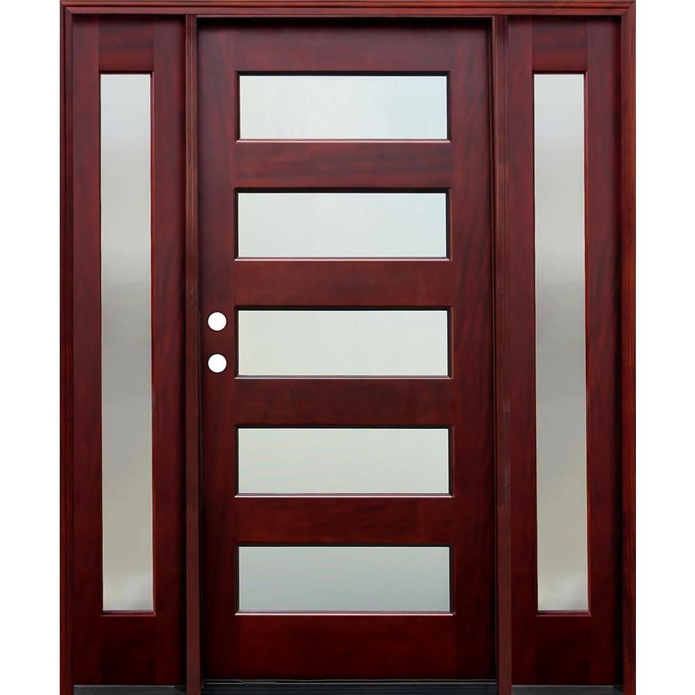 Pacific Entries 70 in. x 80 in. Contemporary 5 Lite Mistlite…