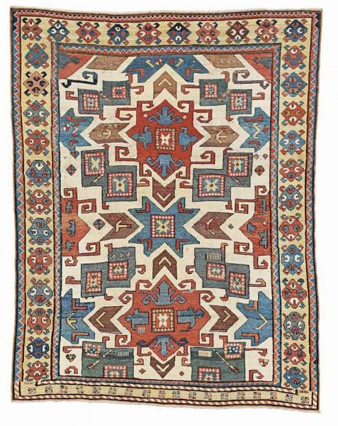 A White Ground Star Kazak Rug South Caucasus Mid 19th Century The 8 October 2017 Of Carpets At Christie S King Street London Will Include Eye Catching Vanderbilt North Indian Pashmina Star Lattice Carpet