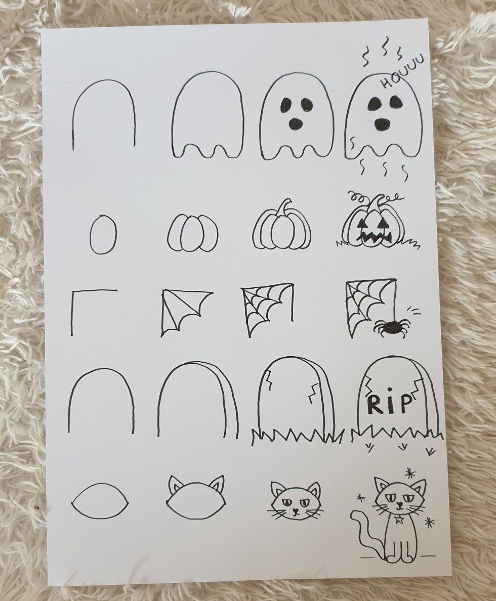 Dessins faciles d'Halloween! Les pas-à-pas pour enfant! - Allo Maman
