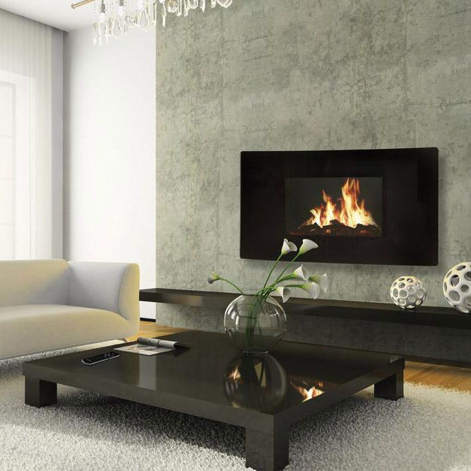 Celsi Curved Lcd Wall Fireplace Fireplaces Fireplace Wall
