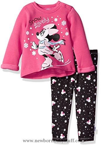Disney Minnie Mouse Baby Girls Fleece T-Shirt and Leggings Set