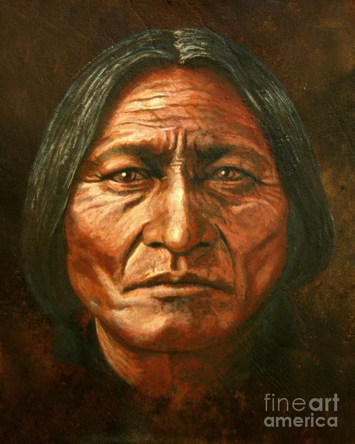 Sitting Bull by Stu Braks Bull painting, Painting, American fine art