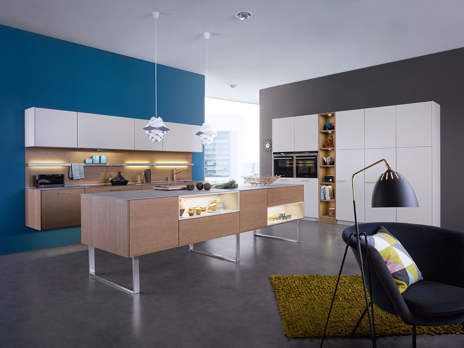 Keukenkasten | Blauwe muren keuken, Modern keukenontwerp ...