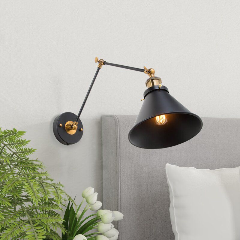 Lacombe 1 Light Dimmable Hardwire Plug In Swing Arm In 2020 Swing Arm Wall Lamps Adjustable Sconce Rectangular Pendant Light