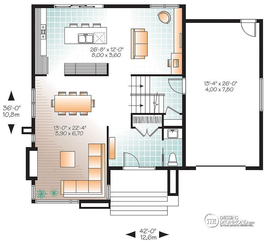 plan de maison unifamiliale