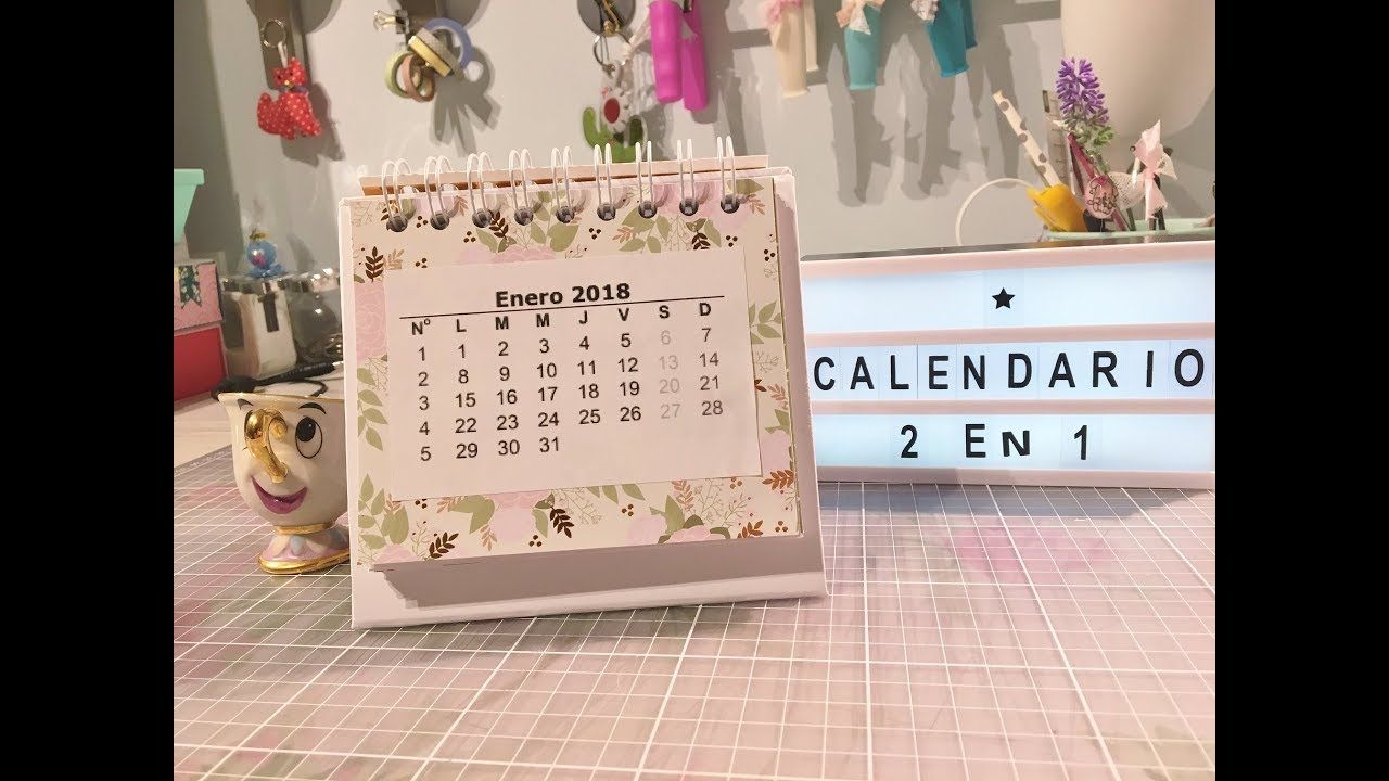 Calendario 2 en 1.TUTORIAL SCRAPBOOKING Como hacer calendarios, Hacer