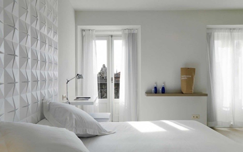 bedroom decor white bedroom decoration with pyramid 3d wall panel as bed background minimalist white bedroom decoration featuring decorative bed wall - Bedroom Background bedroom decor white bedroom decoration with pyramid 3d wall panel as bed background minimalist white bedroom decoration featuring decorative bed wall - Bedroom Background