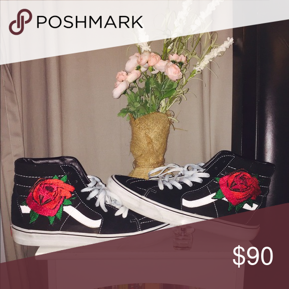 vans rose flower vans rose flower