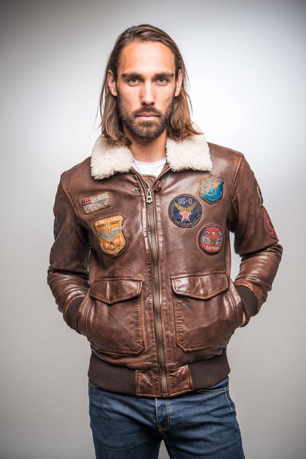 Blouson aviateur en cuir pour homme Daytona 73 | modèle Les 10 meilleures images de veste aviateur | aviateurs