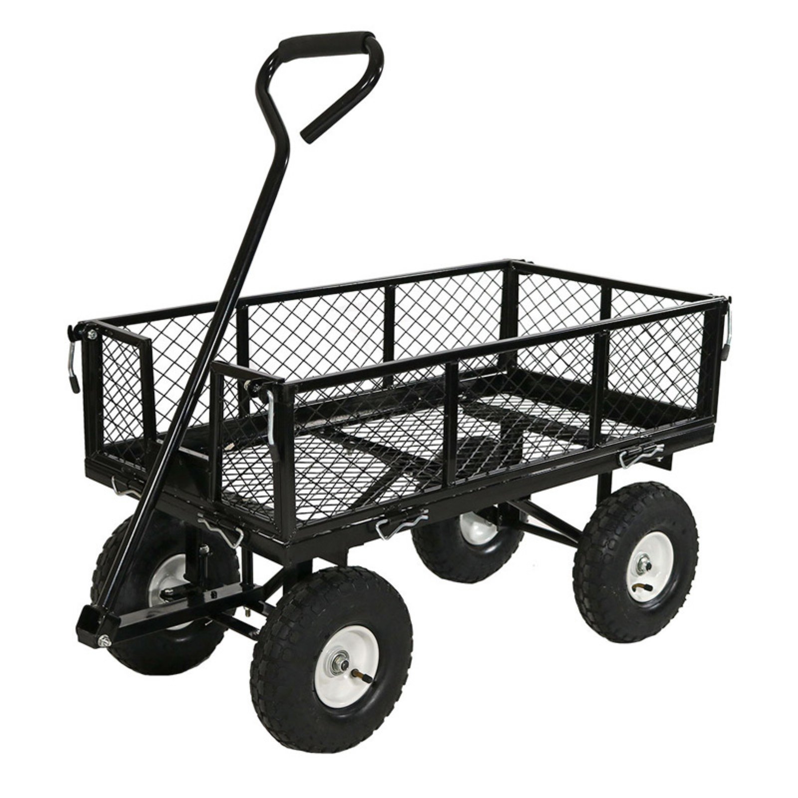 Sunnydaze Decor Steel Utility Cart with Removable Folding