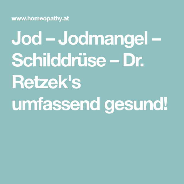 Jod zur Gewichtsreduktion ist gut