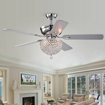 rosdorf park 52 quot princess chandelier 5 blade ceiling fan wayfair ceiling fans with lights and remote
