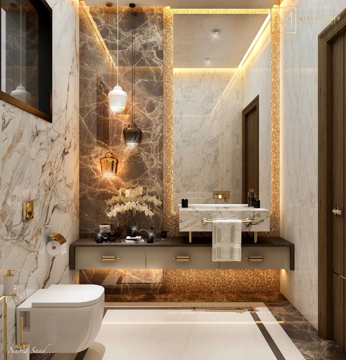 Guest bathroom design in Kuwait City on Behance | Guest bathroom design
