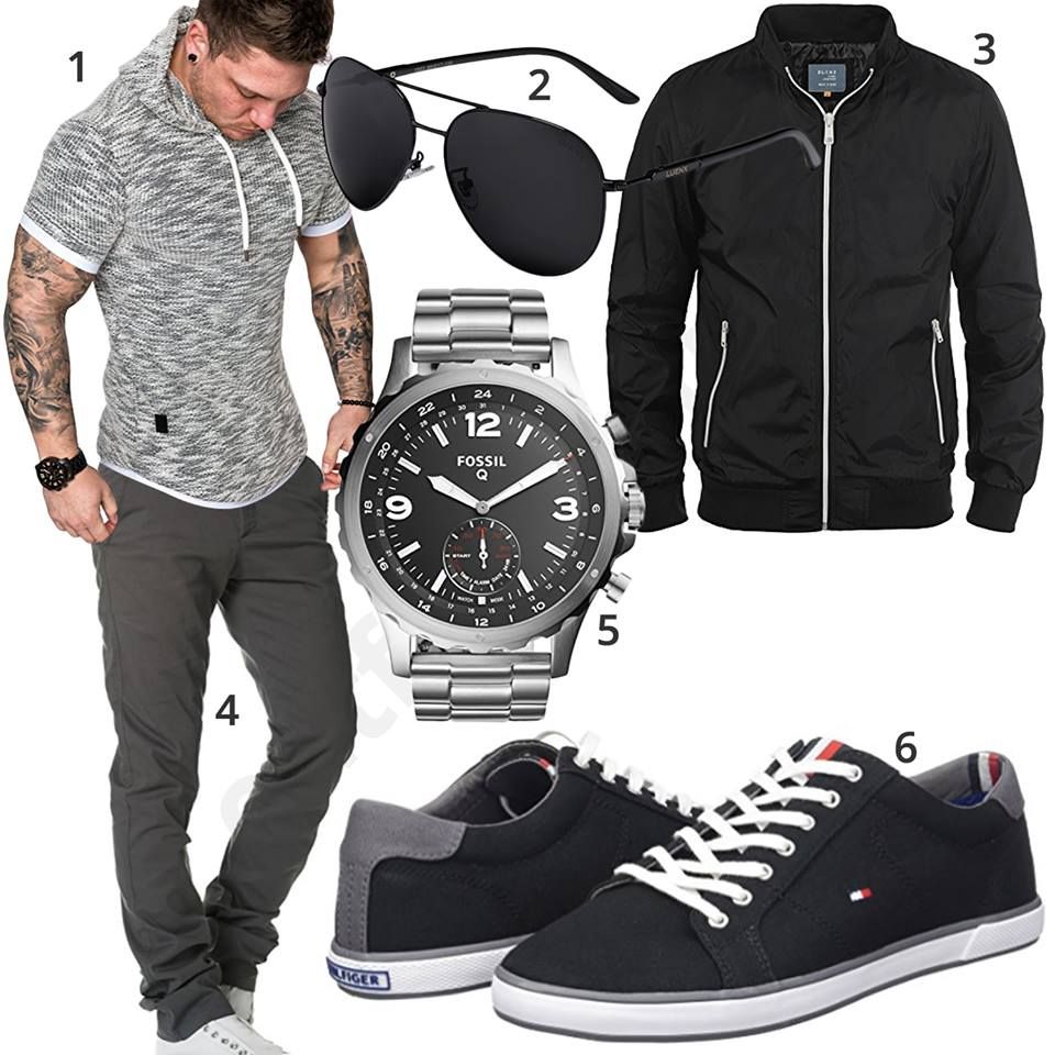 Schwarz Graues Herrenoutfit für den Frühling 2018 (mit Schwarz Graues Herrenoutfit für den Frühling 2018 (mit