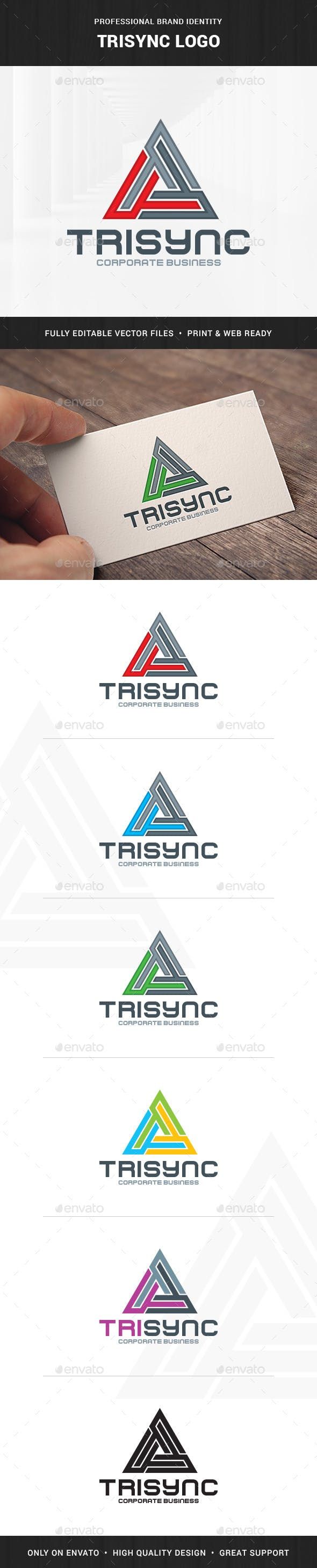 Trisync Logo Template Logo templates, Abstract logo, Triangle logo design