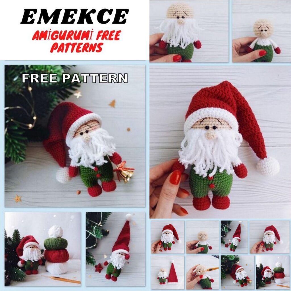 Crochet Christmas Decorations, Christmas Crochet Patterns, Christmas Crafts Diy, Free Christmas, Crochet Santa, Holiday Crochet, Amigurumi Santa, Amigurumi Doll, Marker