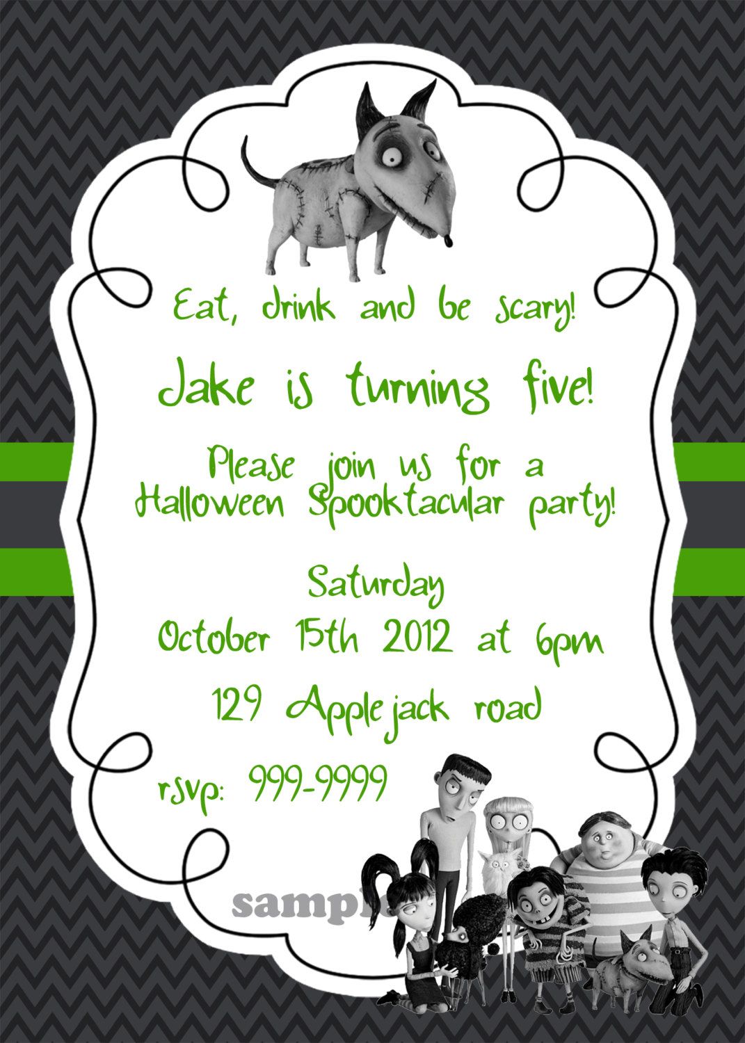 halloween birthday party invitations etsy