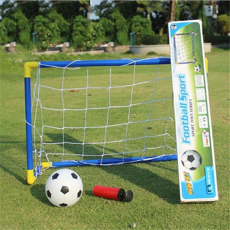 Folding Mini Football Soccer Goal Post Net Set with Pump Sport Kids Children/~ Folding Mini Football Soccer Goal Post Net Set with Pump Sport Kids Children/~