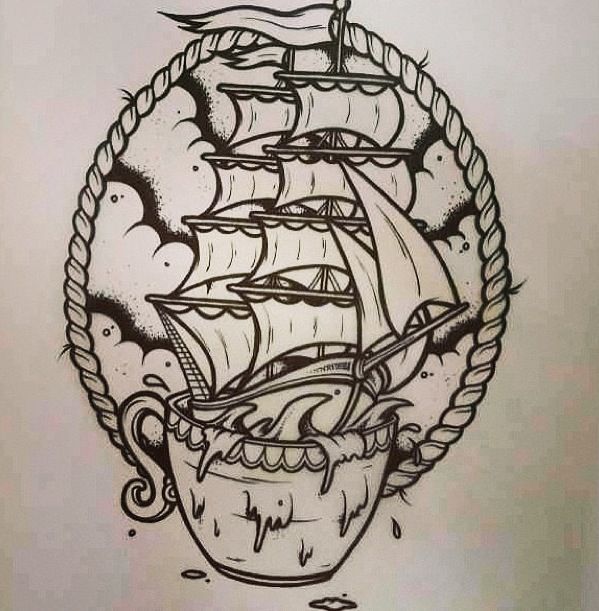 Storm in a teacup - tattoo inspiration | tattoo flash | Pinterest ... Storm in a teacup - tattoo inspiration | tattoo flash | Pinterest ...