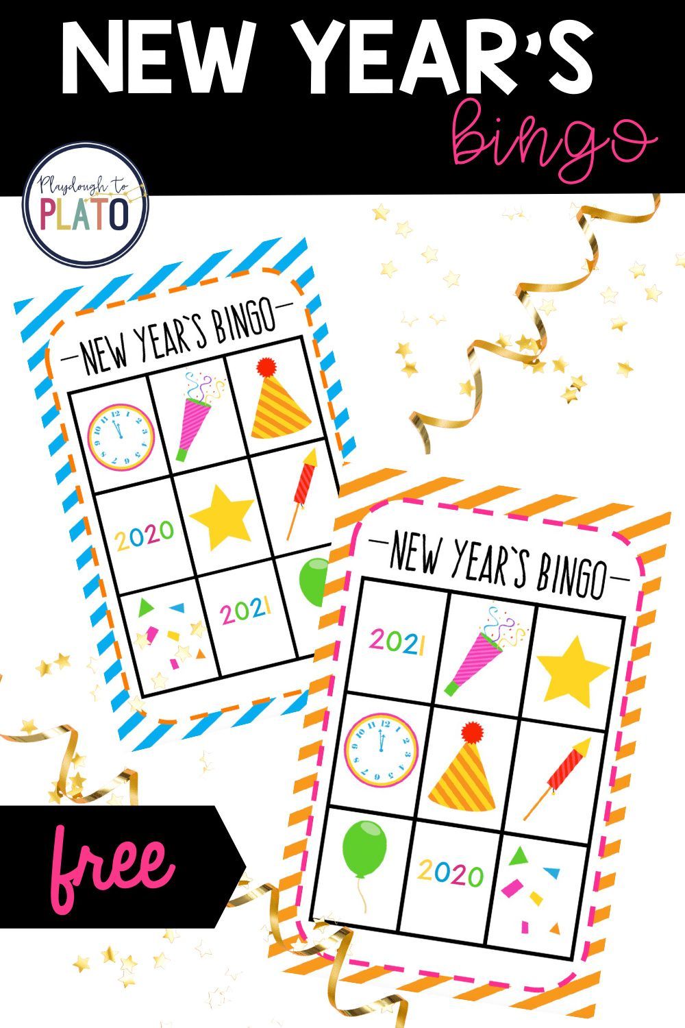 This New Year’s Eve Bingo game is easy to prep and fun to play. It’s the perfect complement to our free New Year’s Eve countdown sheet! Perfect for preschool aged kids and older and can be a great homeschool activity! Check it out today! #NewYearsEveactivities #bingo New Year's Eve Activities, Winter Activities, Toddler Activities, English Activities, New Years Eve Toddler, Hanukkah Activites, Bingo For Kids, Playdough To Plato, Winter Holiday Crafts