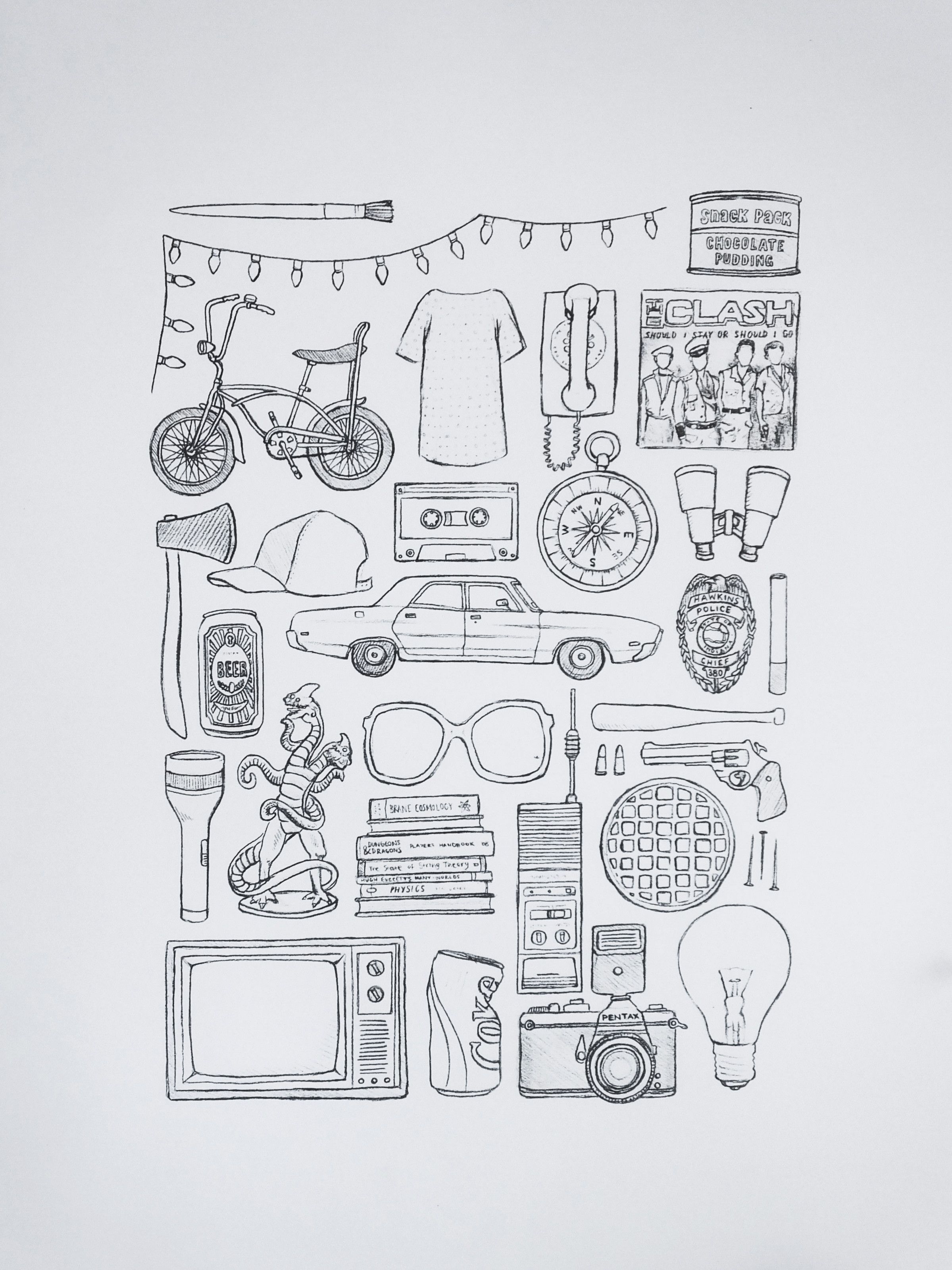 Stranger Things Print Available At Art Design Poster Movie Series Merch Art Print A3 A4 Car Imagenes Para Dibujar Faciles Dibujos Fáciles Imagenes De Dibujos