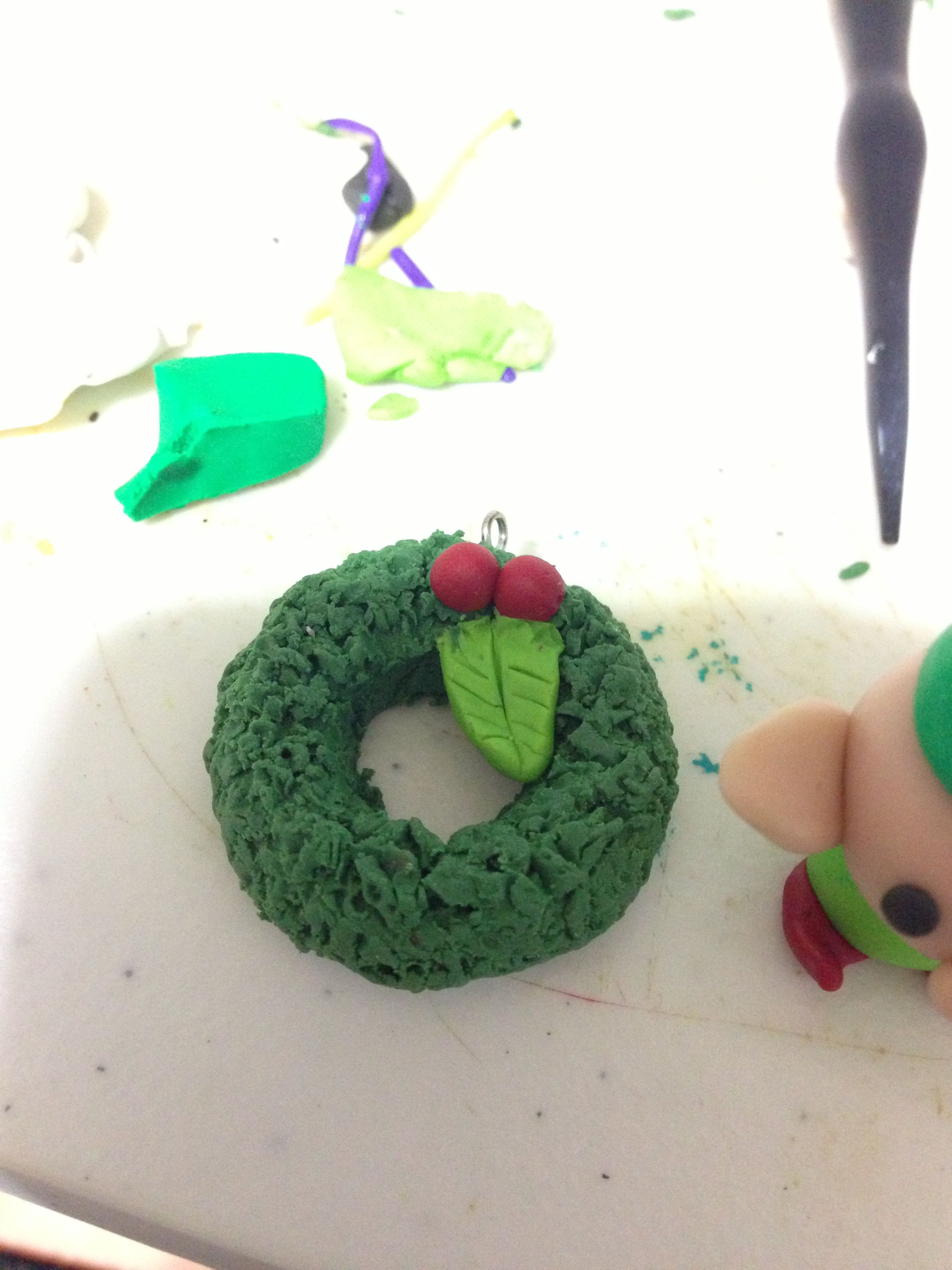 Cute Clay Reath With Mistletoe It Was Really Fun To Cute Clay Reath With Mistletoe It Was Really Fun To