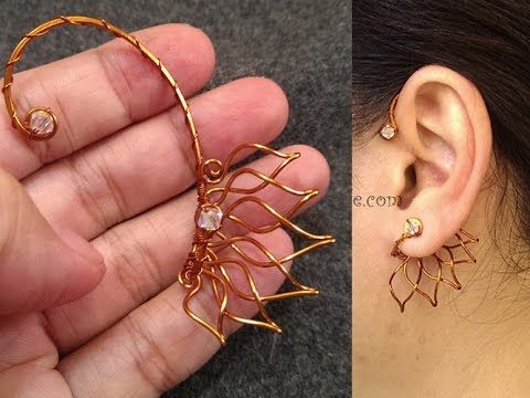 Petals ear cuff - How to make wire copper jewelry Petals ear cuff - How to make wire copper jewelry