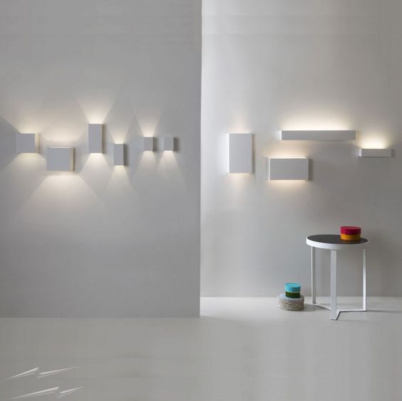 parma 250 white plaster led uplight using 3 x 3w led 3000k 301lm