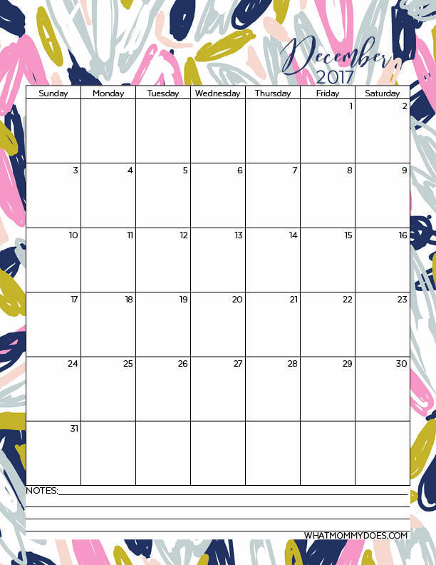 free printable 2017 monthly