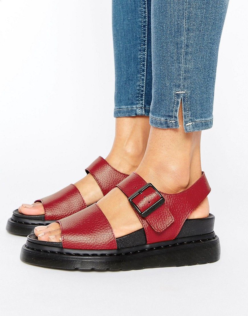 Discount Women Dr Martens Romi Red Leather Strap Flat Sandals Up To 60% Off Discount Women Dr Martens Romi Red Leather Strap Flat Sandals Up To 60% Off