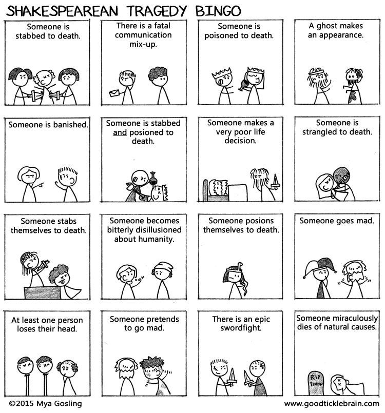 Shakespearean Tragedy Bingo — Good Tickle Brain , Shakespearean Tragedy Bingo — Good Tickle Brain, My Chernobyl Blog, My Chernobyl Blog