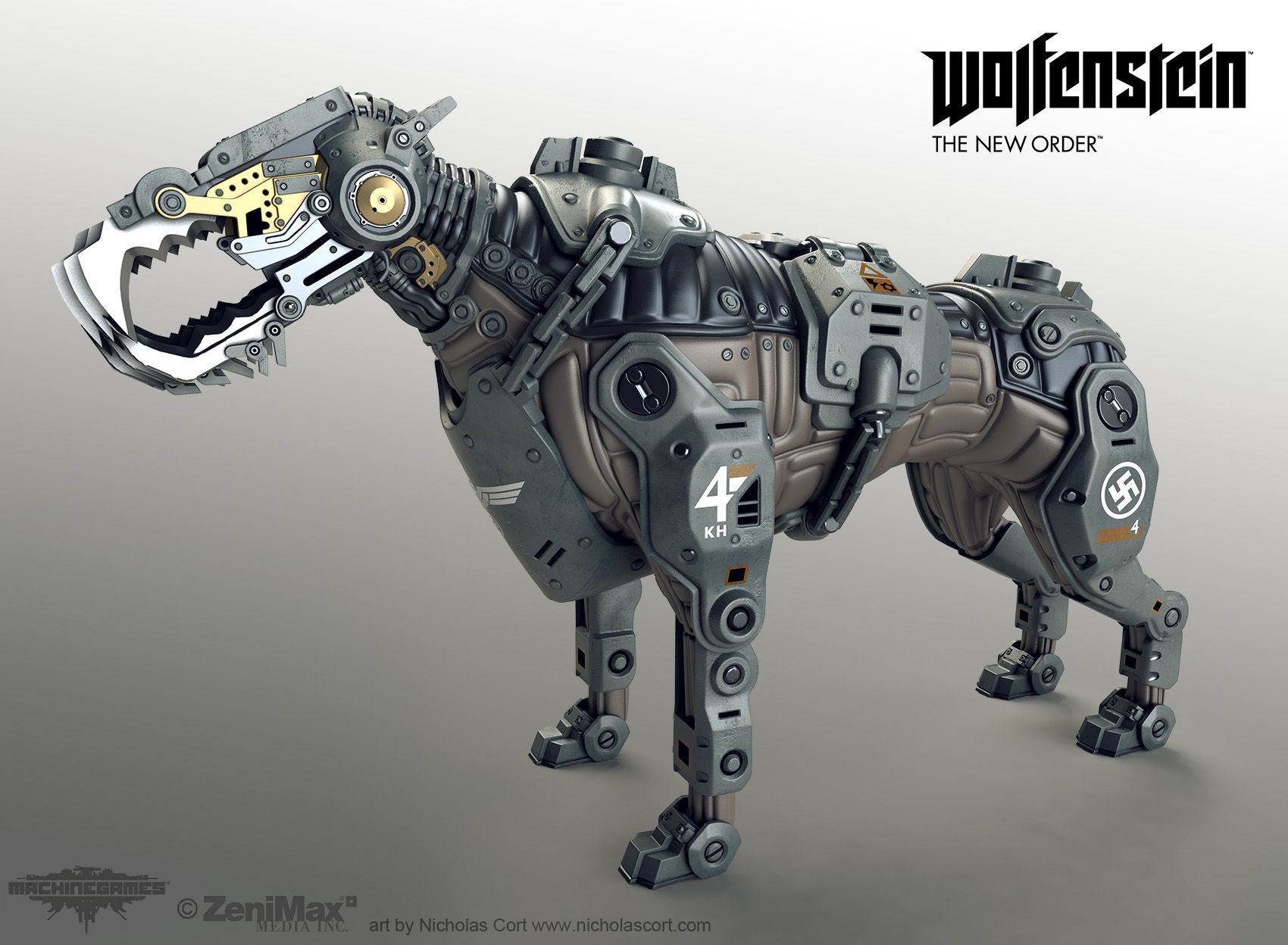 Kampfhund 1960 Nicholas Cort Hunde, Roboter, 1960er