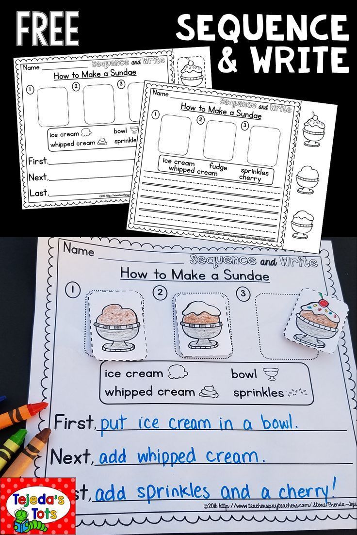 Differentiated pages students sequence pictures, then