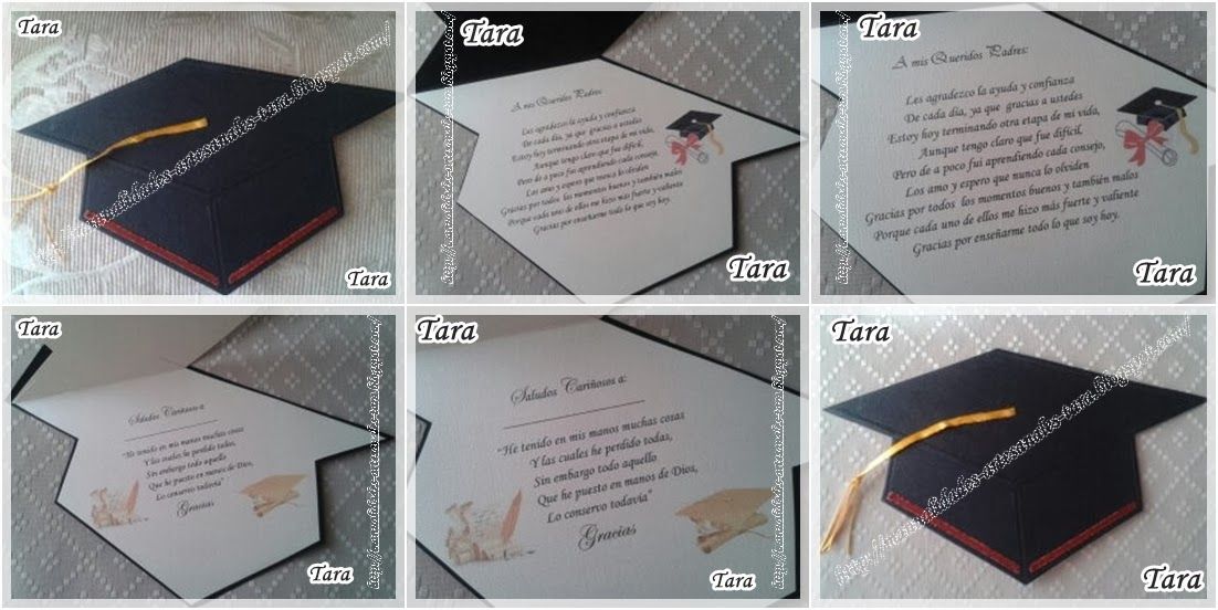Manualidades Artesanales TARA Tarjeta de Recuerdo de Graduación