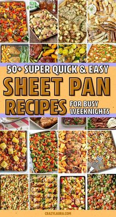 If you need a super quick and easy weeknight meal for the family, these sheet pan recipes will have dinner on the table in less than an hour! #sheetpandinner #sheetpanmeal #sheetpanrecipe #quickdinner #easydinner #dinnerrecipe Quick Dinner, Easy Dinner Recipes, Quick Easy Supper Ideas, Quick Supper Meals, Easy Oven Dinners, Easy Weekday Dinners, Super Easy Dinner, Pan Recipes, Cooking Recipes