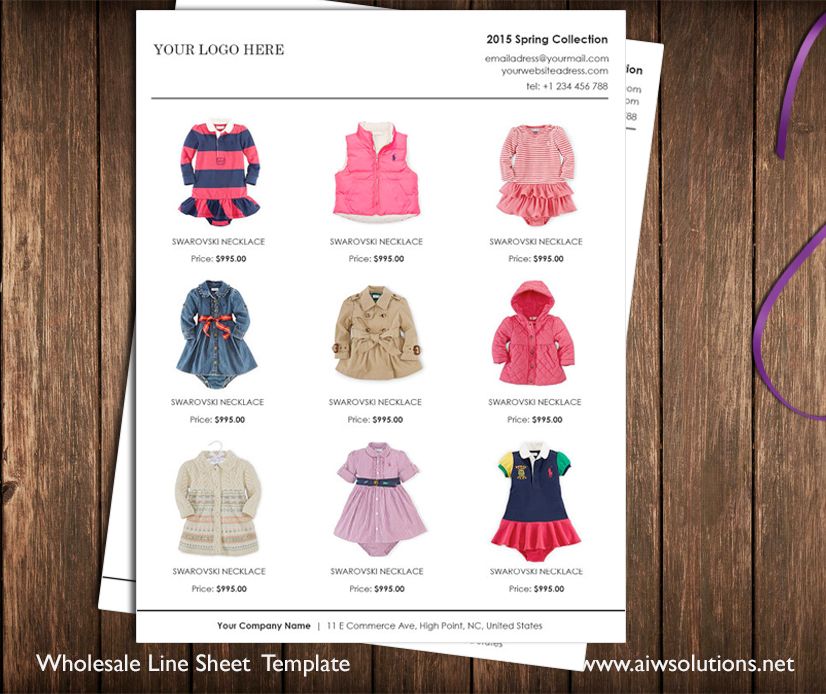 line sheet template word