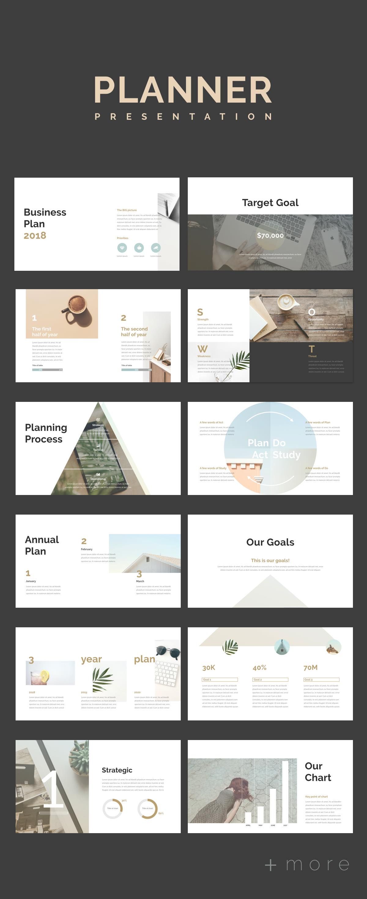 simple planner presentation template presentation powerpoint